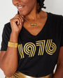 1976 Black & Gold V Neck - Disko Kids
