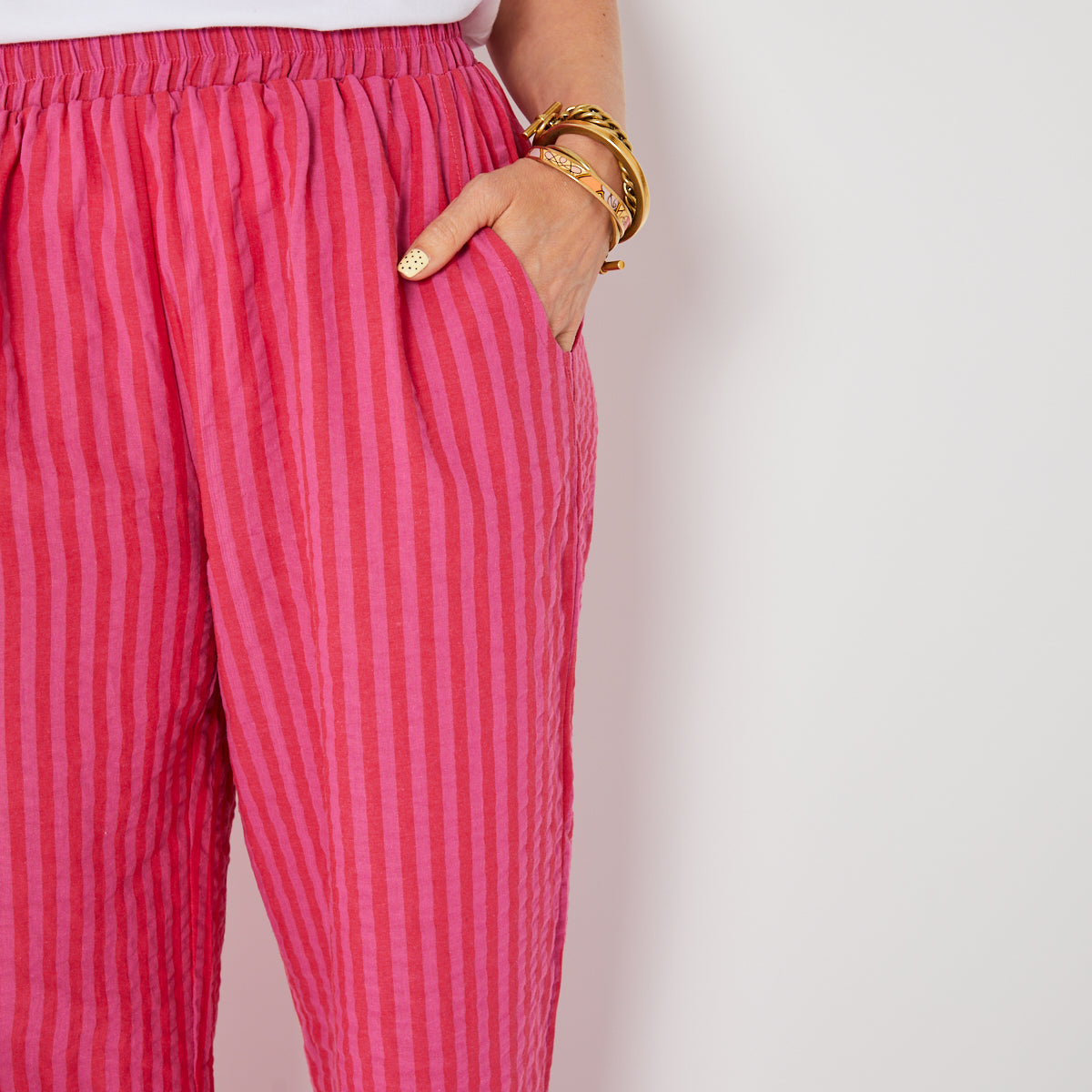 Pink Stripe Festival Trousers - Disko Kids