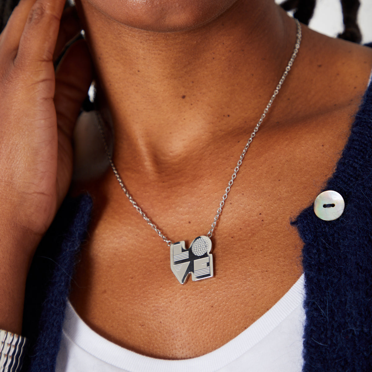 Love Is silver pendant necklace - Disko Kids