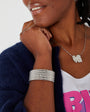 elasticated stretch silver cuff bracelet waterproof