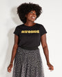 Atomic Disko Kids Womens Tshirt Black and Gold Blondie