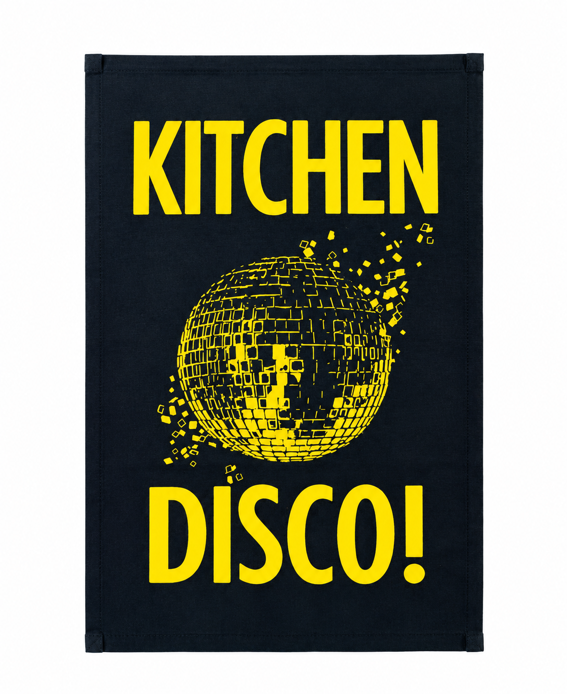 Kitchen Disco Tea Towel Black & Gold