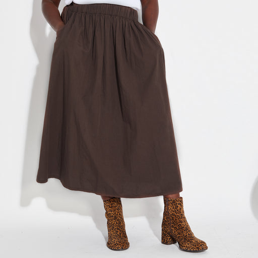 Chocolate Brown A line Skirt Elasticated Waist Disko Kids 