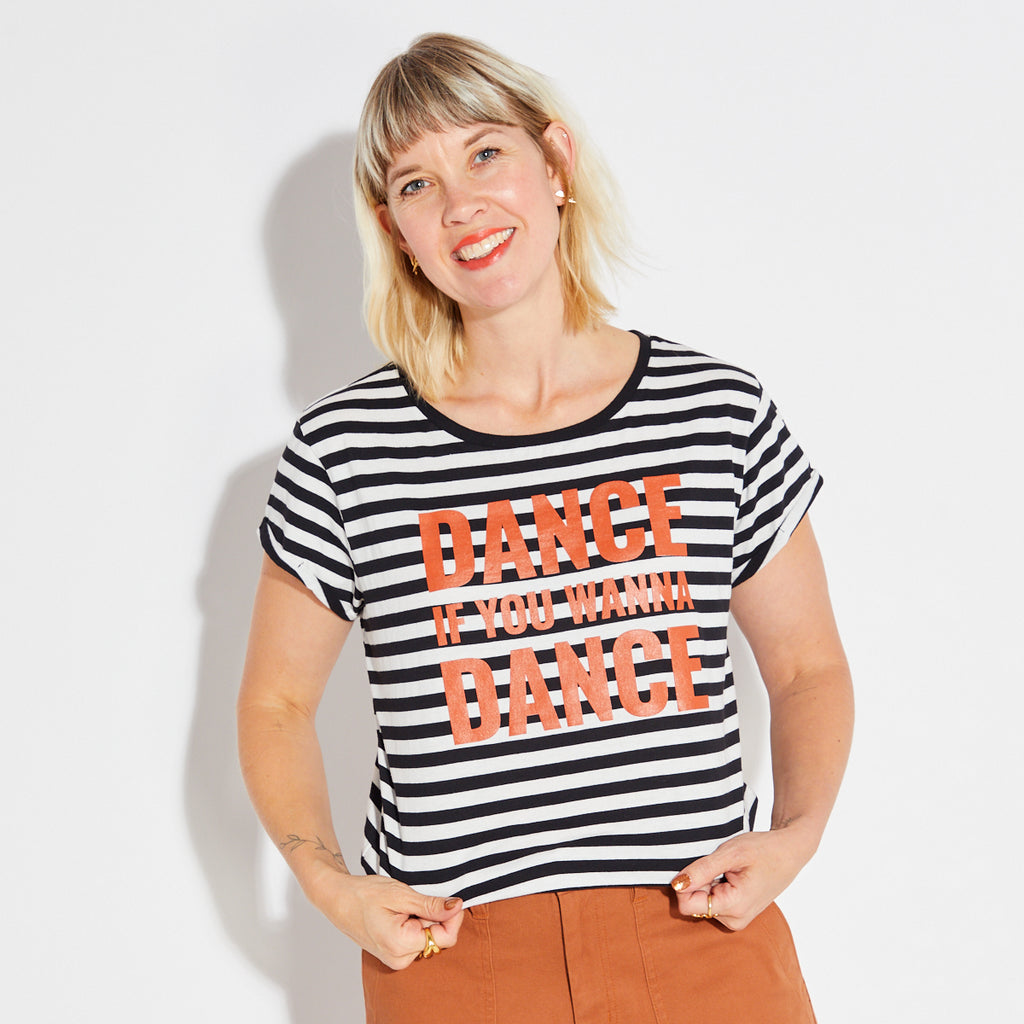 Dance If You Wanna Dance Striped Tshirt