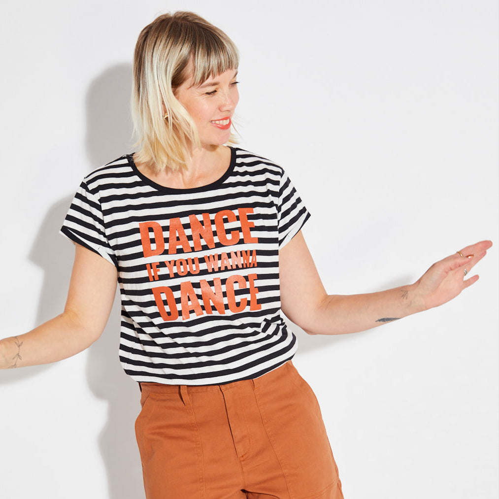 Dance If You Wanna Dance STriped Tshirt