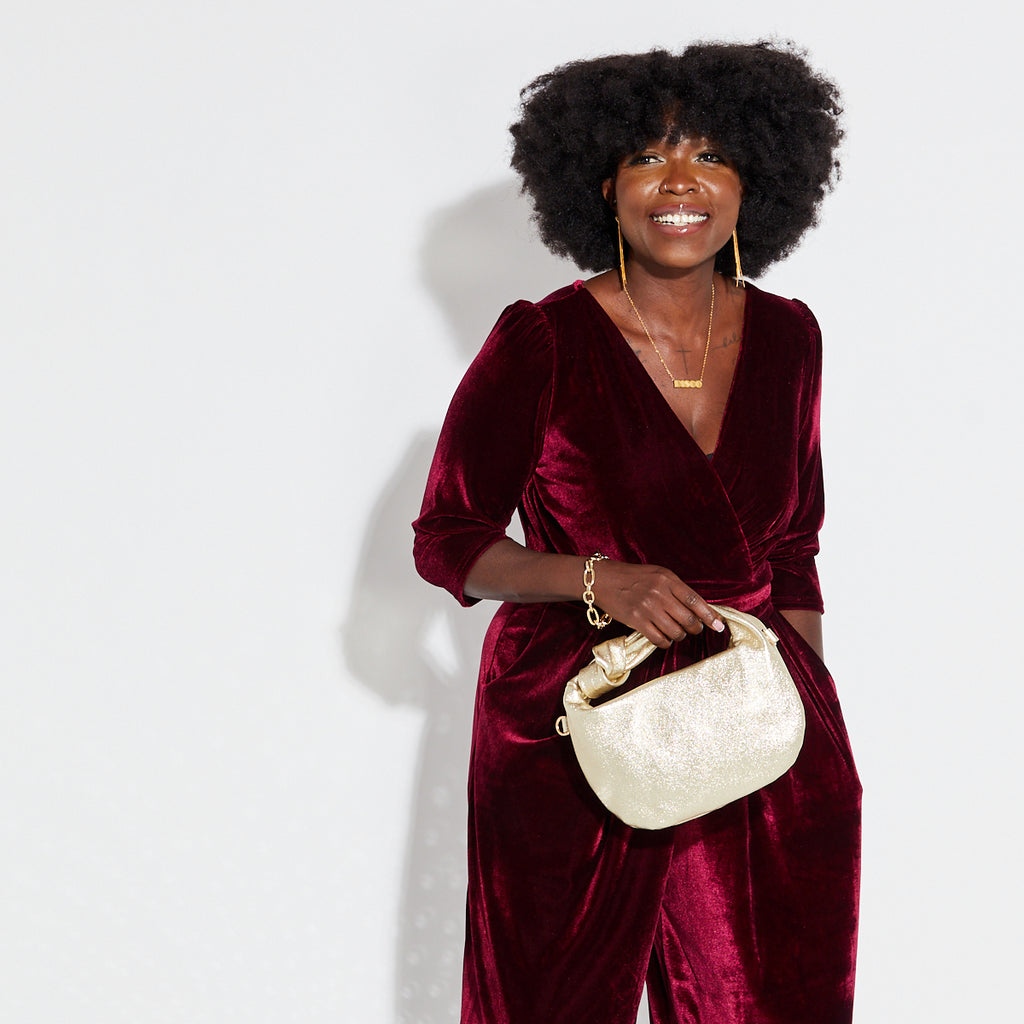 berry red wide leg v neck jumpsuit