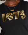 Womens 1975 black tshirt with gold print - Disko Kids