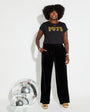 Womens 1975 black tshirt with gold print - Disko Kids