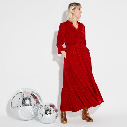 Red velvet party dress Christmas - Disko Kids