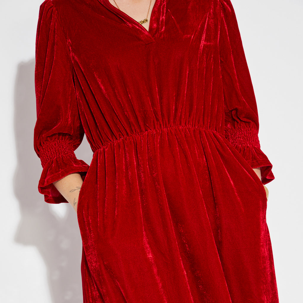 Dark blue velvet party dress Christmas - Disko Kids