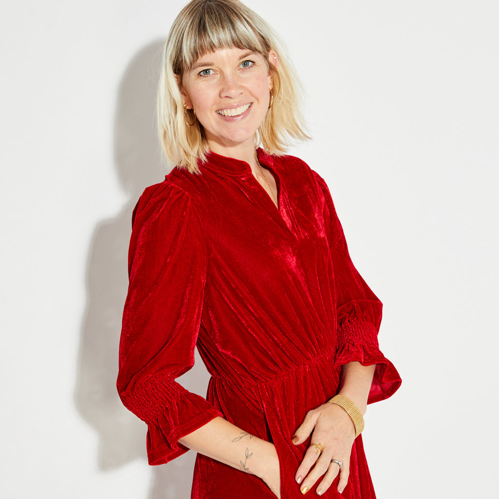 Dark blue velvet party dress Christmas - Disko Kids