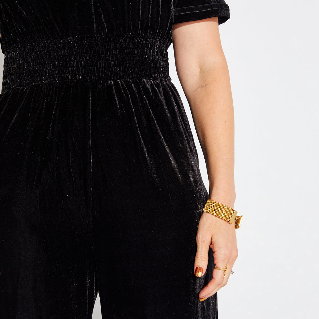 black short sleeved jumpsuit 