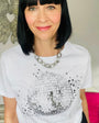 Disco Down White Tshirt Shattered Disco Ball Design - Disko Kids 