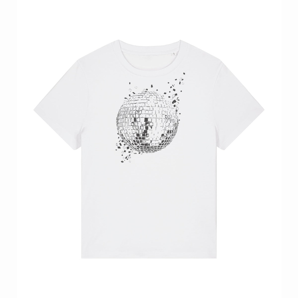 Disco Down White Tshirt Shattered Disco Ball Design - Disko Kids 
