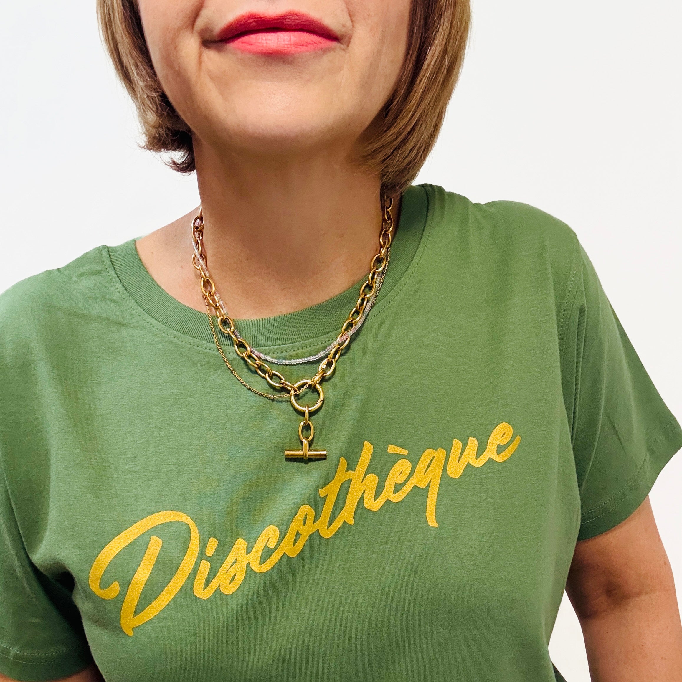 discotheque olive green disko kids graphic tshirt retro inspired