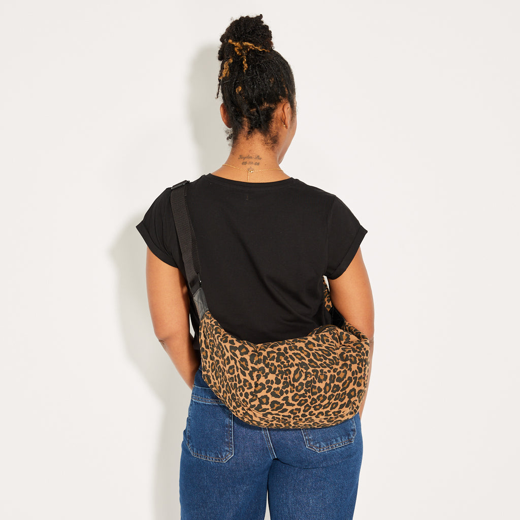 Large Leopard Print Crossbody Bag back