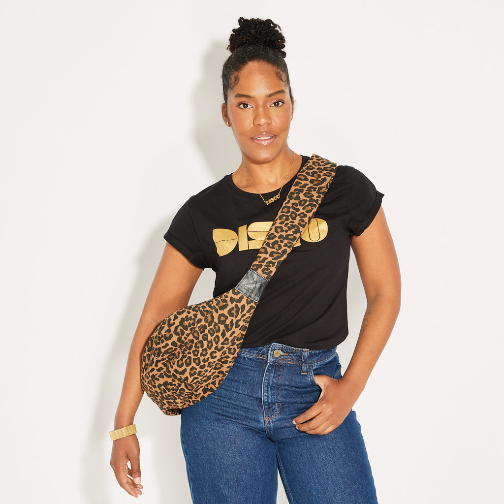 Large Leopard Print Crossbody Bag Side