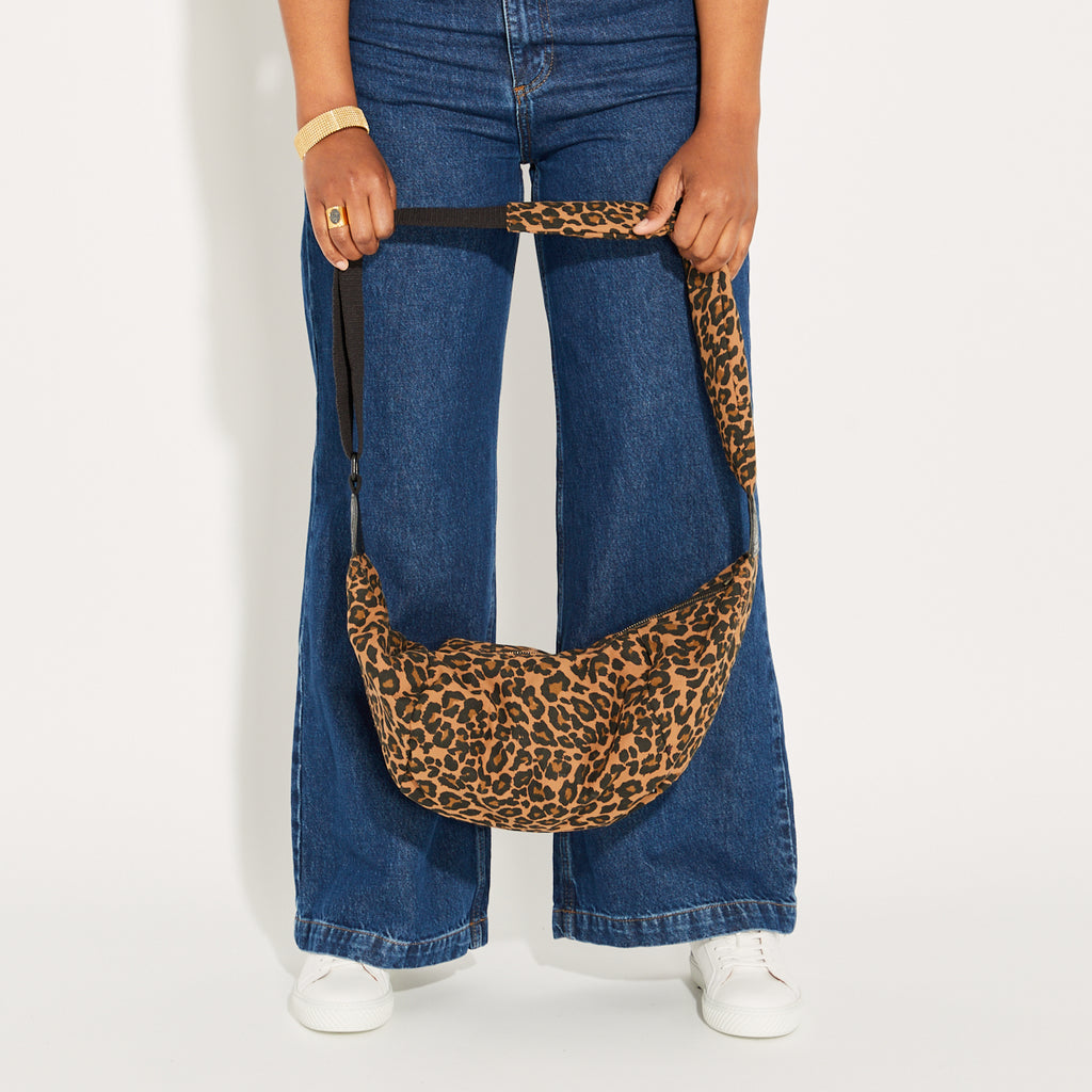 Large Leopard Print Crossbody Bag