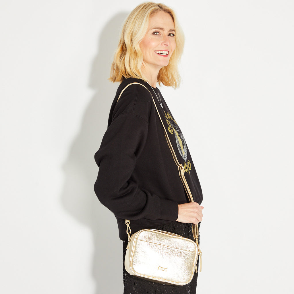 Vegan Metallic Gold Disco Bag Shoulder