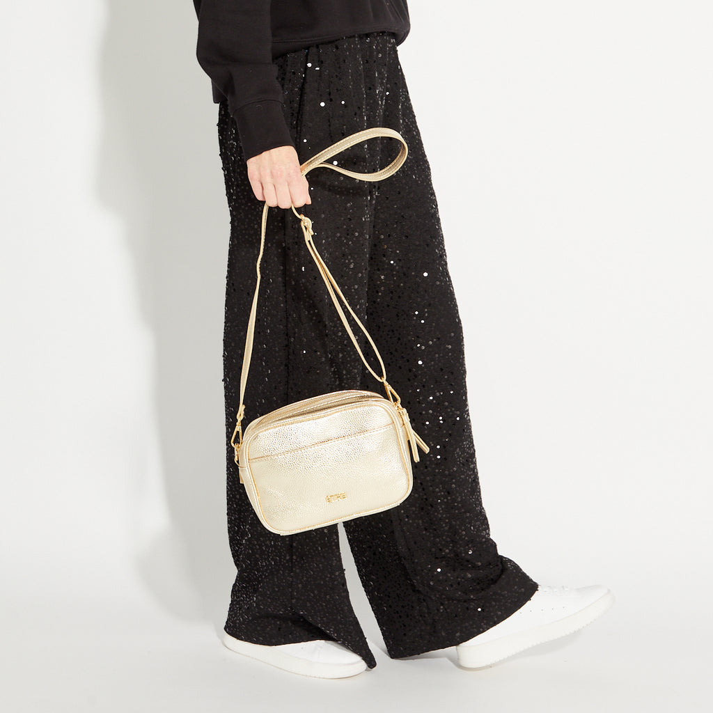 Vegan Metallic Gold Disco Bag