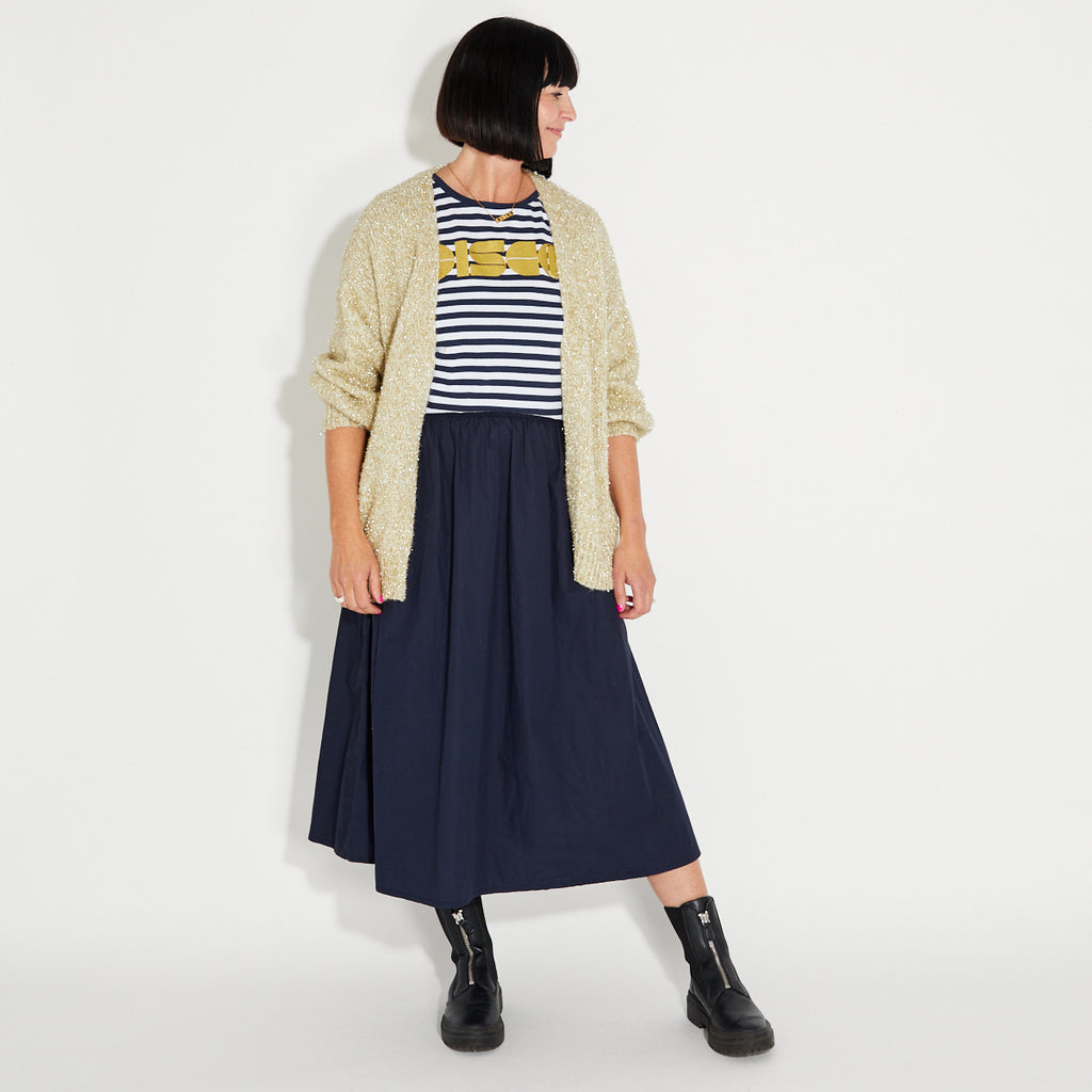 Navy A line Skirt Elasticated Waist Disko Kids 