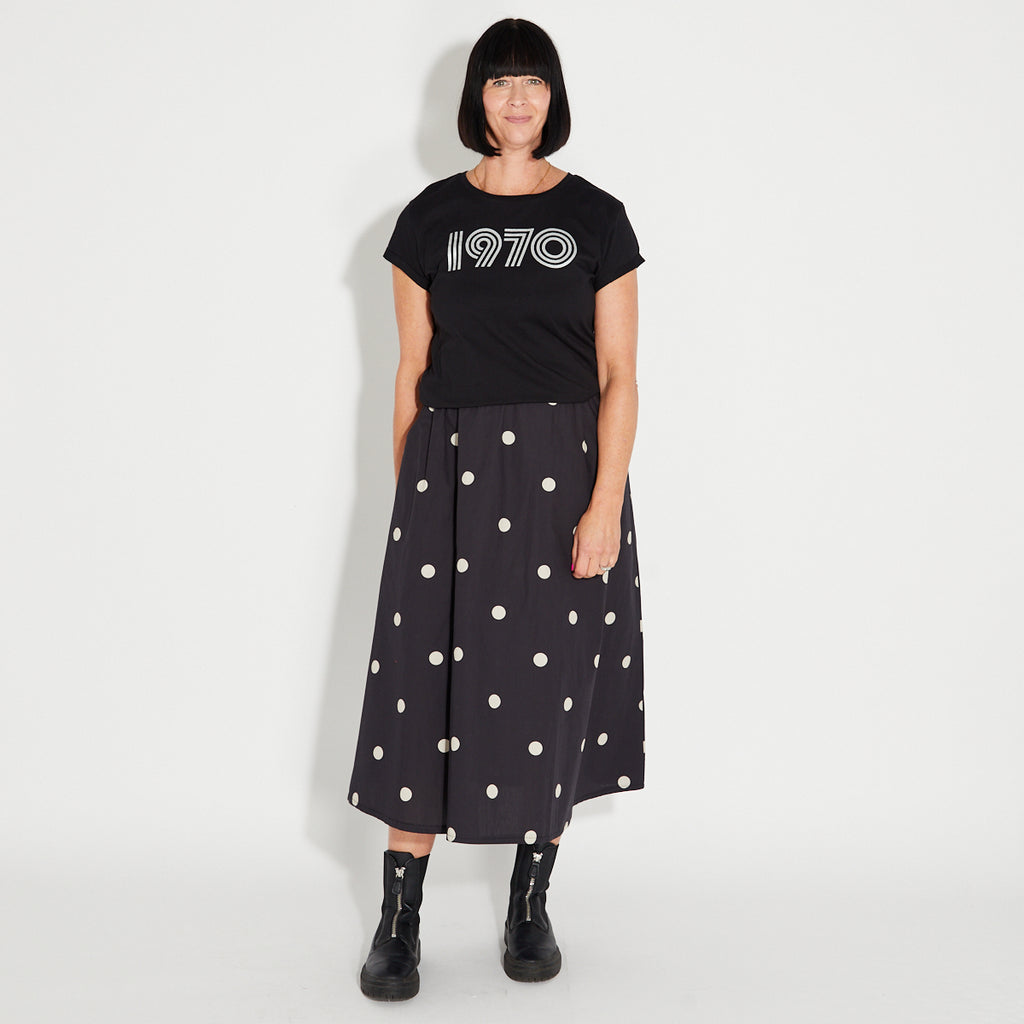 Polka dot A line Skirt Black & White Disko Kids 