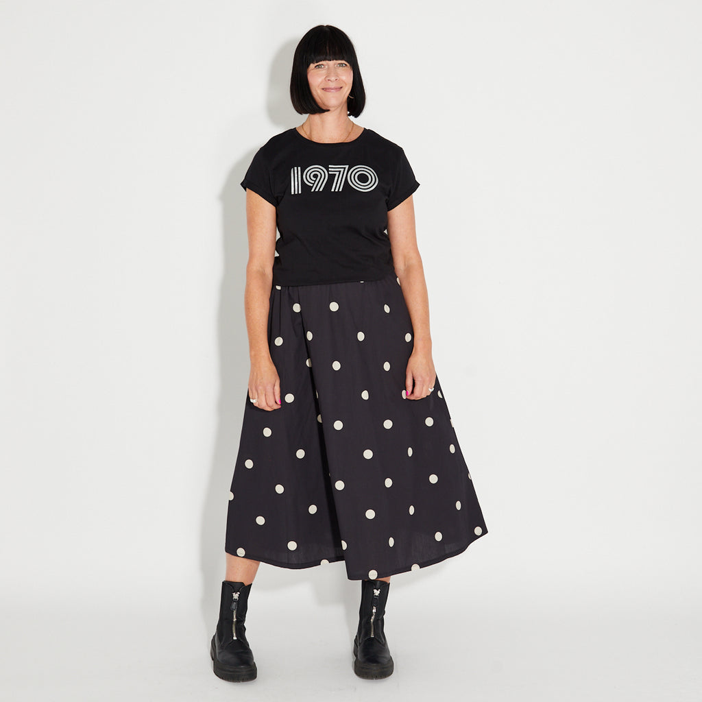 Polka dot A line Skirt Black & White Disko Kids 