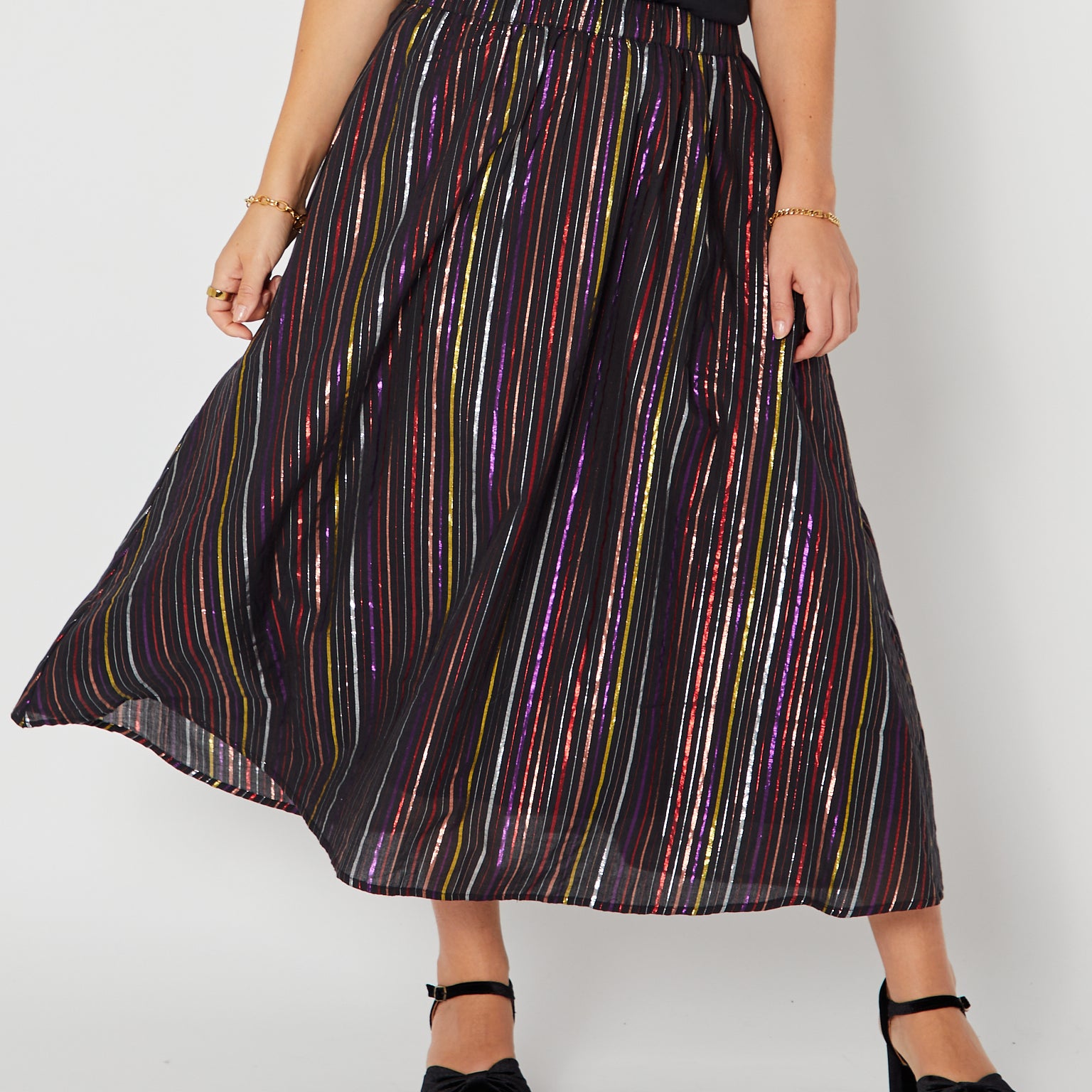 multi coloured rainbow stripe skirt - party wear skirt