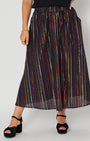 a line black skirt with rainbow metallic stripe 