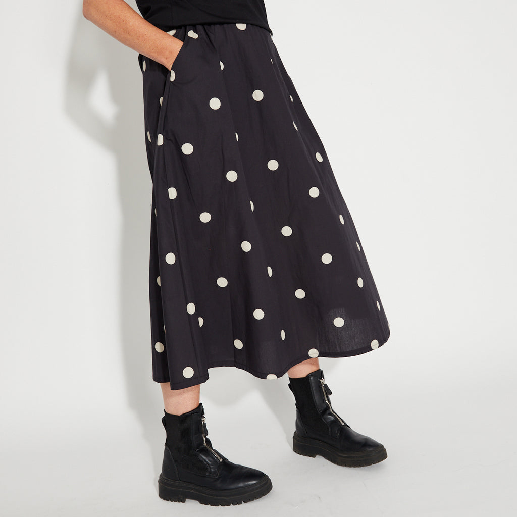Polka dot Spot A line Skirt Black & White Disko Kids 