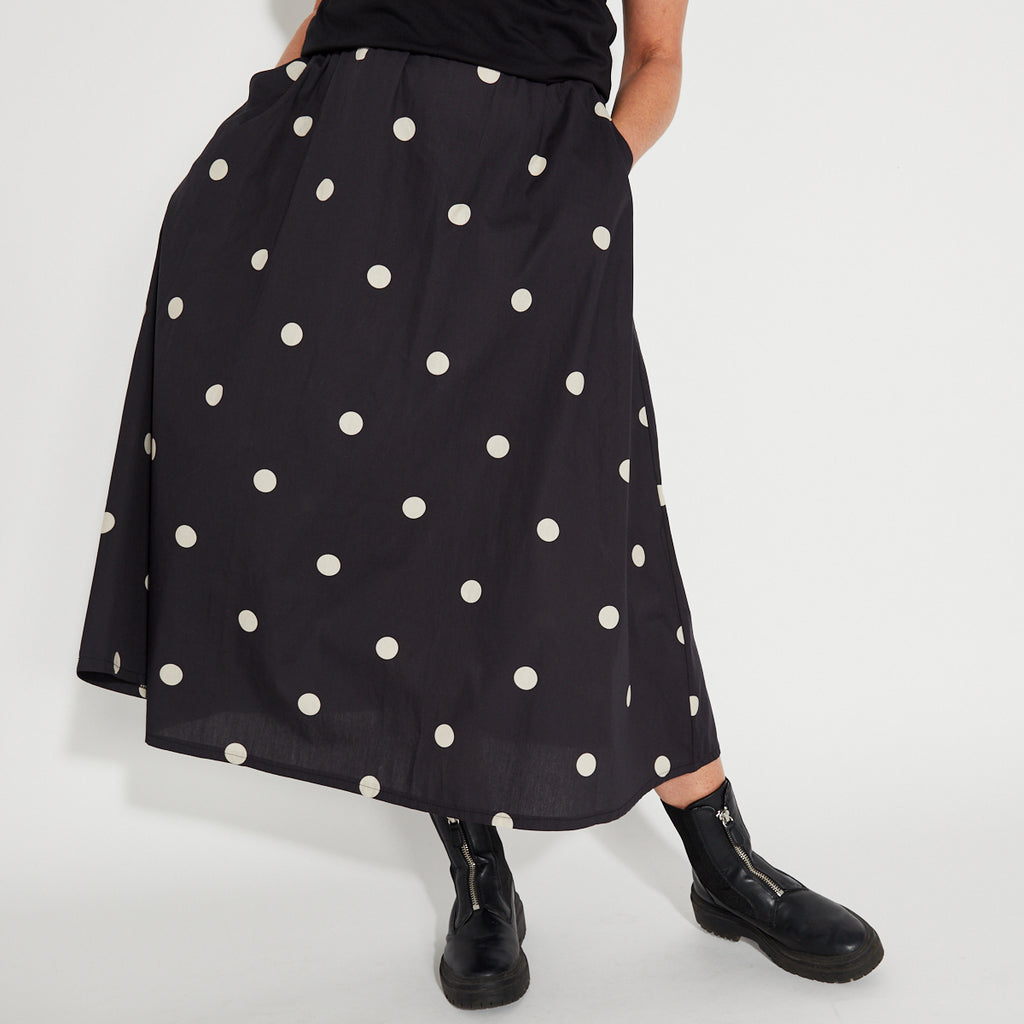 Polka dot Spot A line Skirt Black & White Disko Kids 