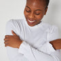 Bonnie Long Sleeve Ruffle Edge Top White close up