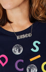 Disco silver  Necklace Pendant Large Disko Kids 