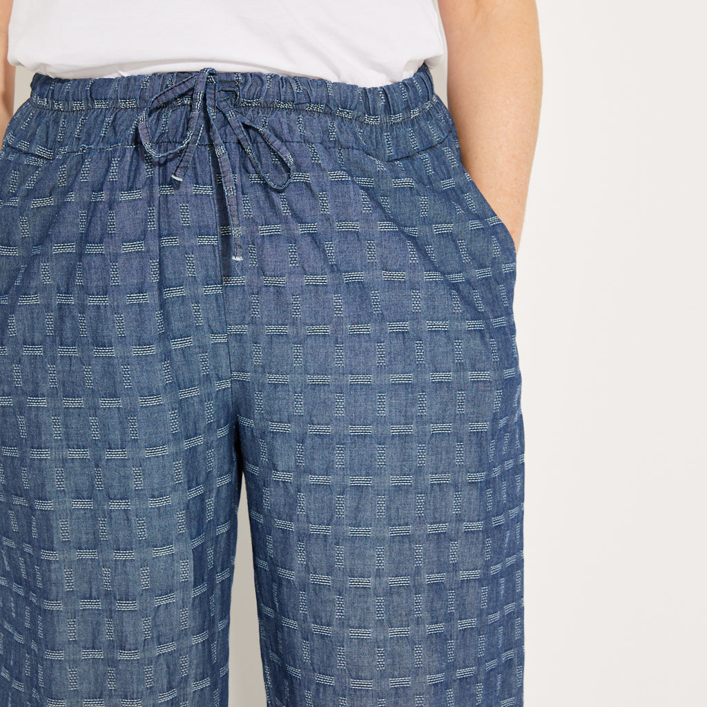 Denim Check Trousers