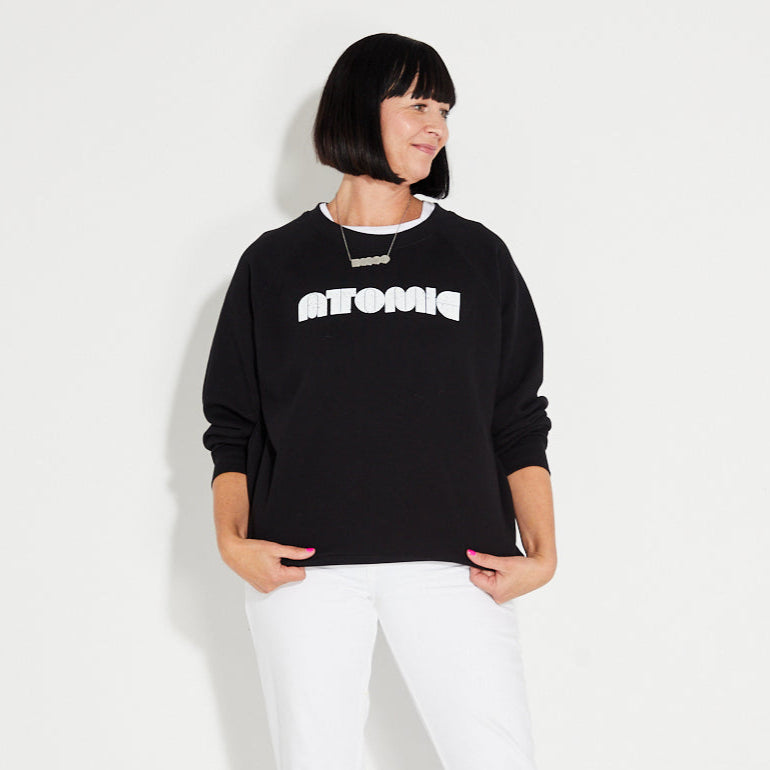 Atomic Black Loose Fit Sweatshirt – Disko Kids