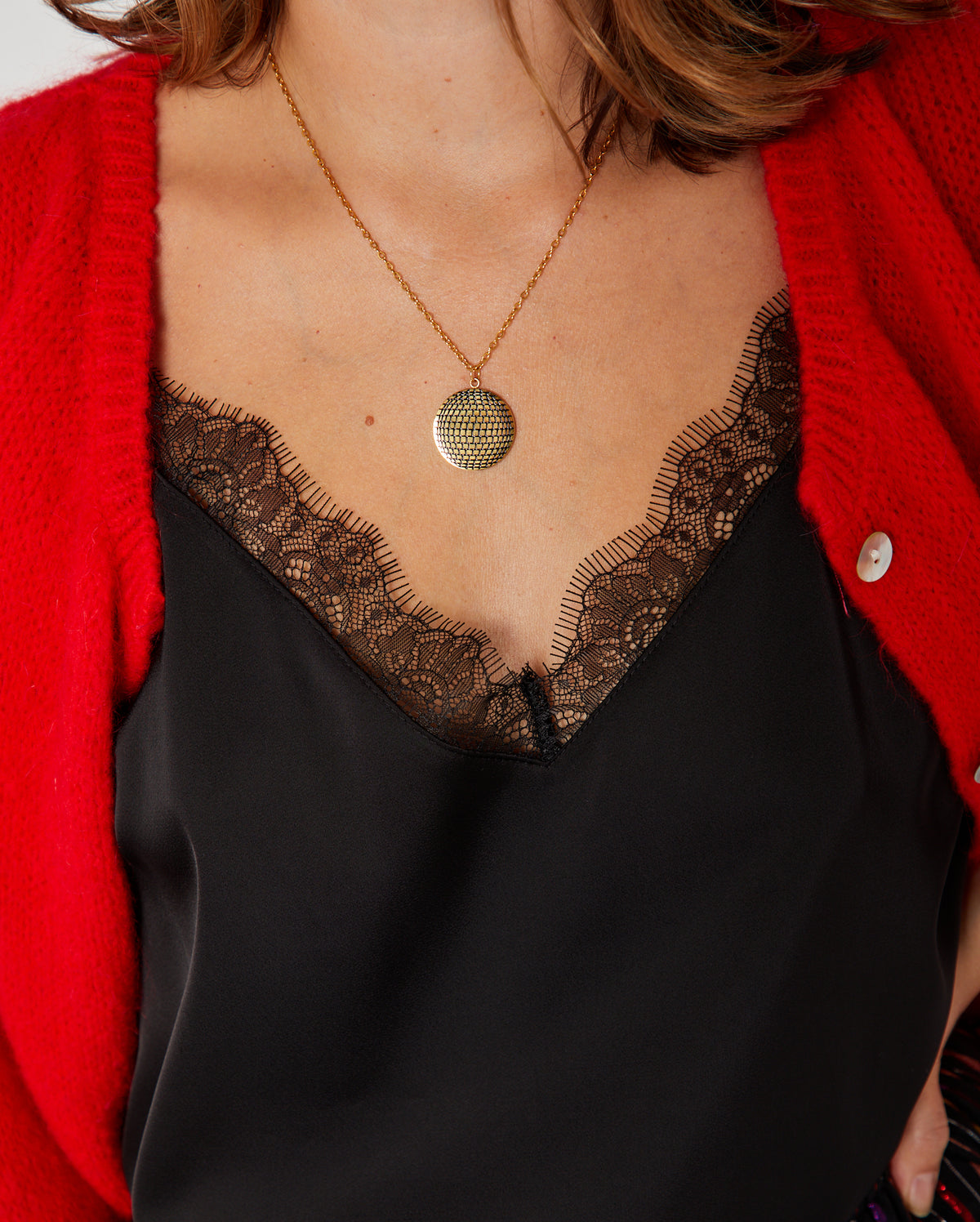 Disco Ball Pendant Gold