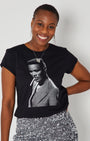 Pull Up To The Disco Candi Tshirt Black grace jones inspired with sequin skirt for party season