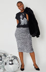 silver sequin pencil skirt
