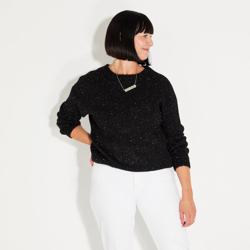 Disko Kids Black Sparkly Glitter Jumper Christmas Partywear 