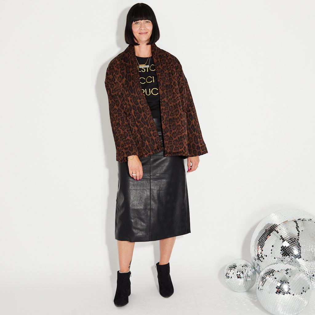 Black Faux Leather Skirt 