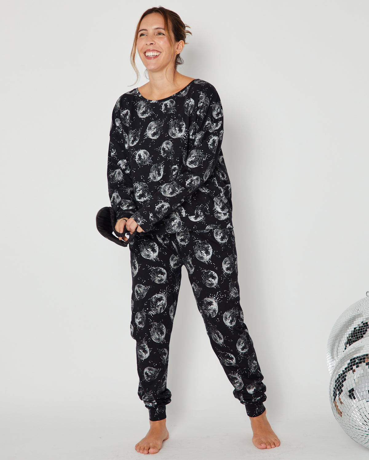 Disco Ball Cotton Pyjama Set standing pose
