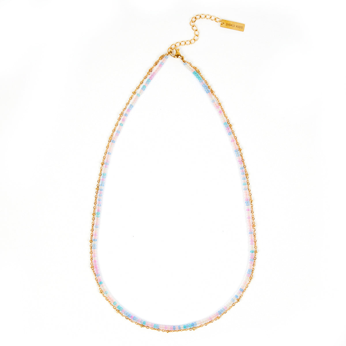 Layered chain necklace beaded gold jewellery disko kids music lover gift