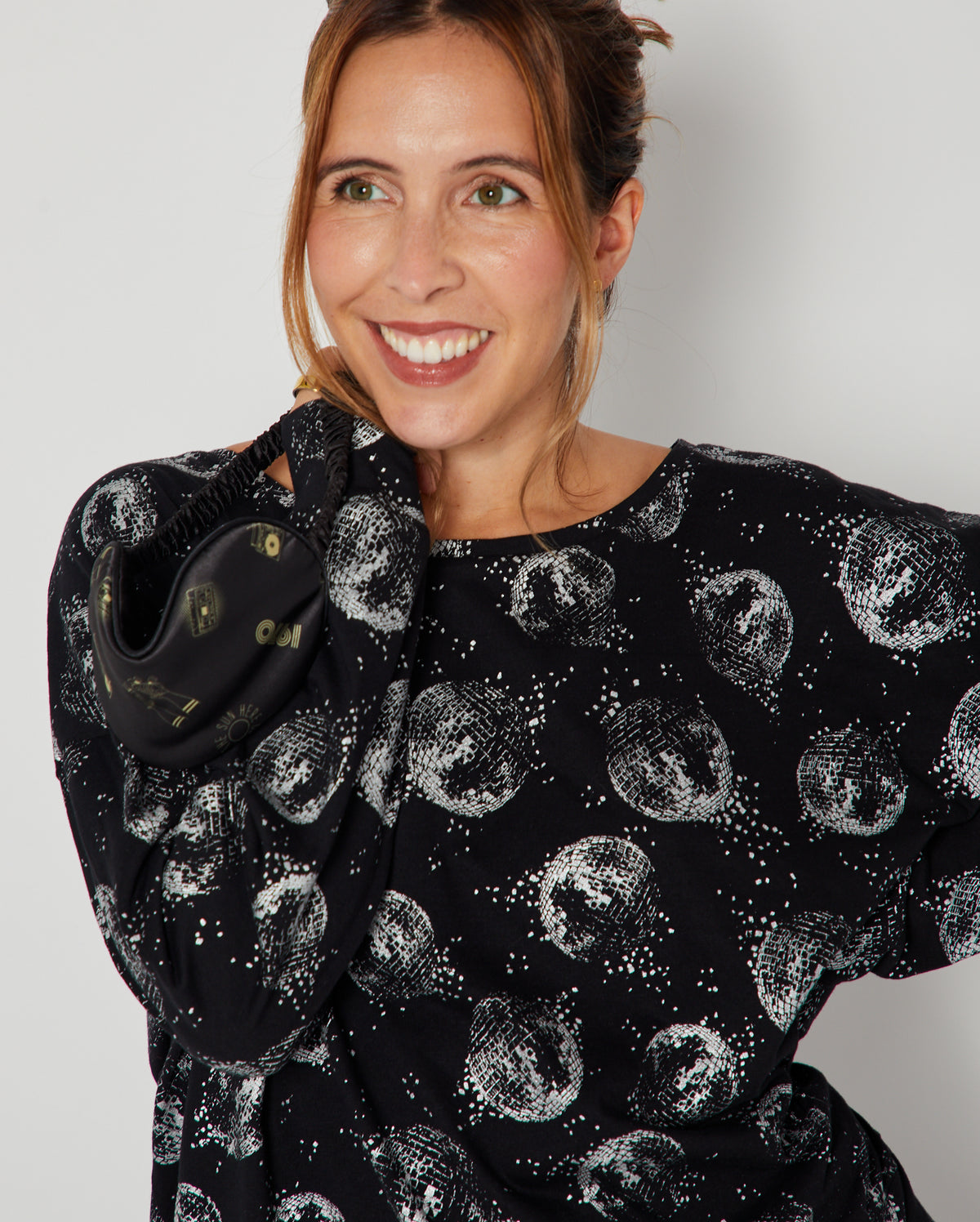 Disco Ball Cotton Pyjama Set close up of top