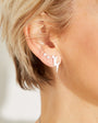 Silver Brushed Bold Earrings Disko Kids