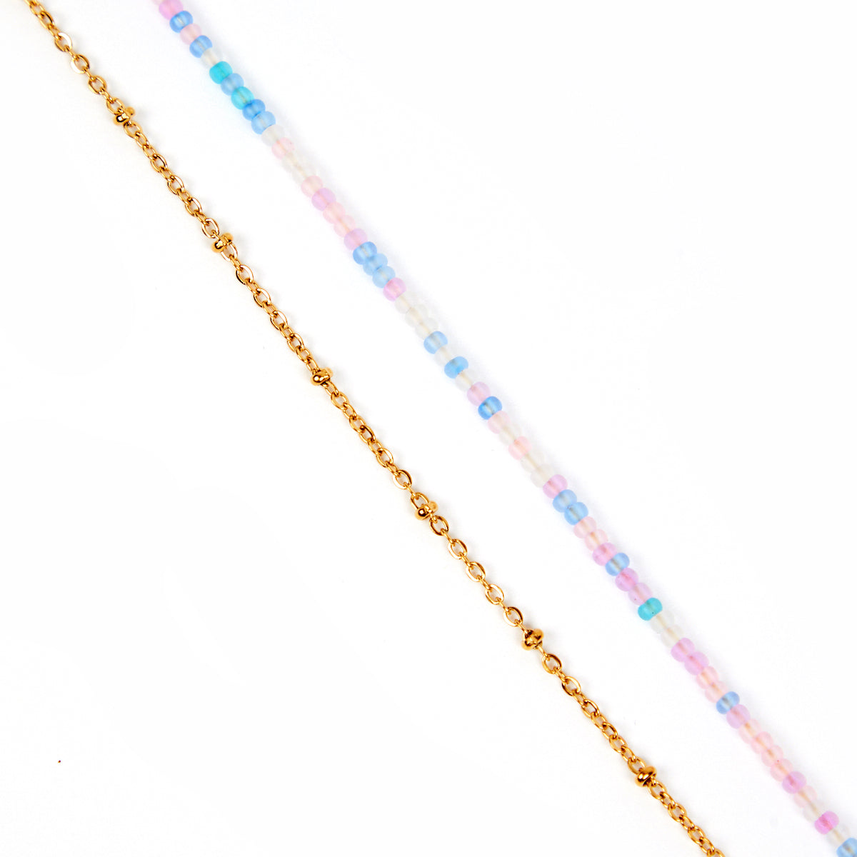 Layered chain necklace beaded gold jewellery disko kids music lover gift