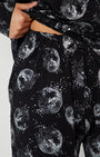 Disco Ball Cotton Pyjama Set close up shwing waistband and disco ball print or christmas gift and cosy nights in
