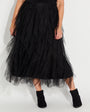 Womens black tulle skirt with frill layers