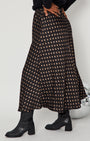 Polka Dot Satin Skirt close up side view