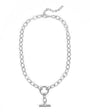 chunky chain t bar necklace silver womens jewellery gift