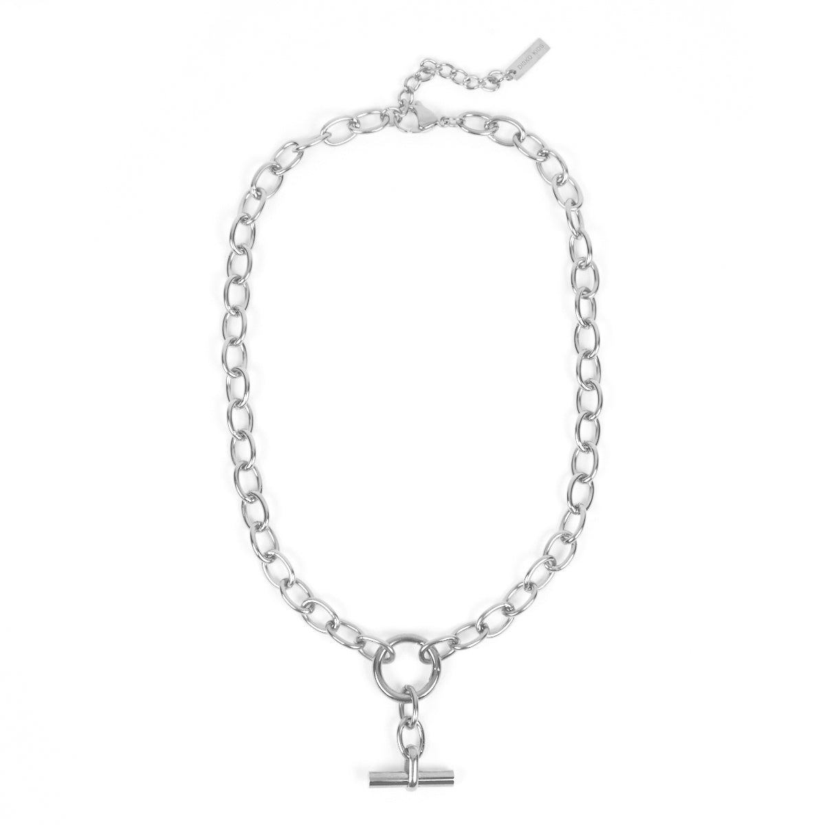 chunky chain t bar necklace silver womens jewellery gift